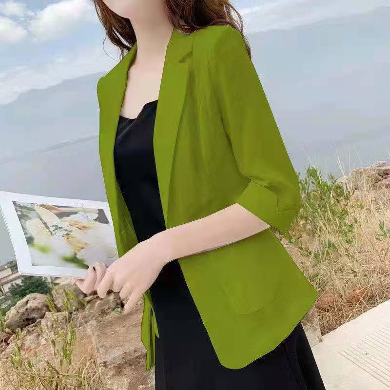 Linen Blazer for Women, Thin Style, 2023 Spring and Summer, Plus Size Cotton-Linen Suit, Korean Style, Loose Casual, British Style for Women Linen Blazer for Women, Thin Style, 2023 Spring and Summer, Plus Size Cotton-Linen Suit, Korean Style, Loose Casual, British Style for Women