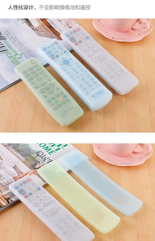 Điều hòa không khí TV điều khiển từ xa tay áo Vỏ silicon bảo vệ trong suốt Đặt hộp trên cùng điều khiển từ xa nắp chống bụi