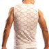 Vibrant Dragon Lace Vest nam mùa hè thoáng khí áo thun rỗng trong suốt lưới gợi cảm vòng cổ áo ngắn tay áo - Áo vest đồ lót trung niên Áo vest