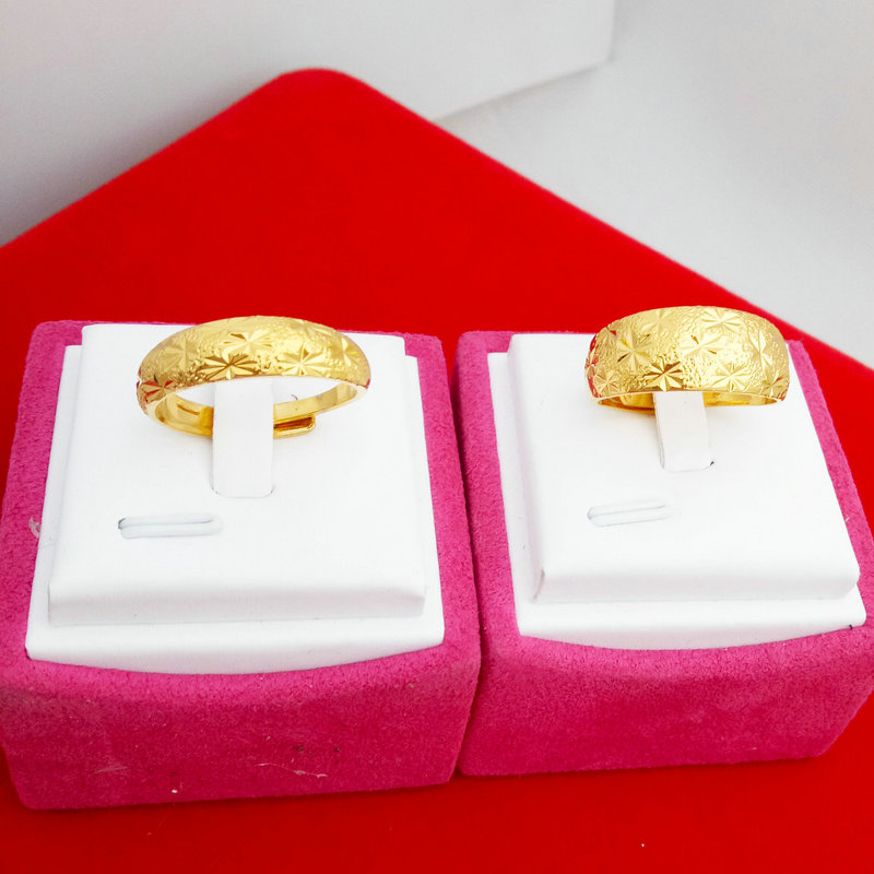 Việt Nam Shajin Twist Ring cho nam và nữ trong một thời gian dài mà không giảm tiền tệ châu Âu giả vàng giả vàng bóng lấp lánh nhẫn mạ vàng - Nhẫn nhẫn nam đẹp