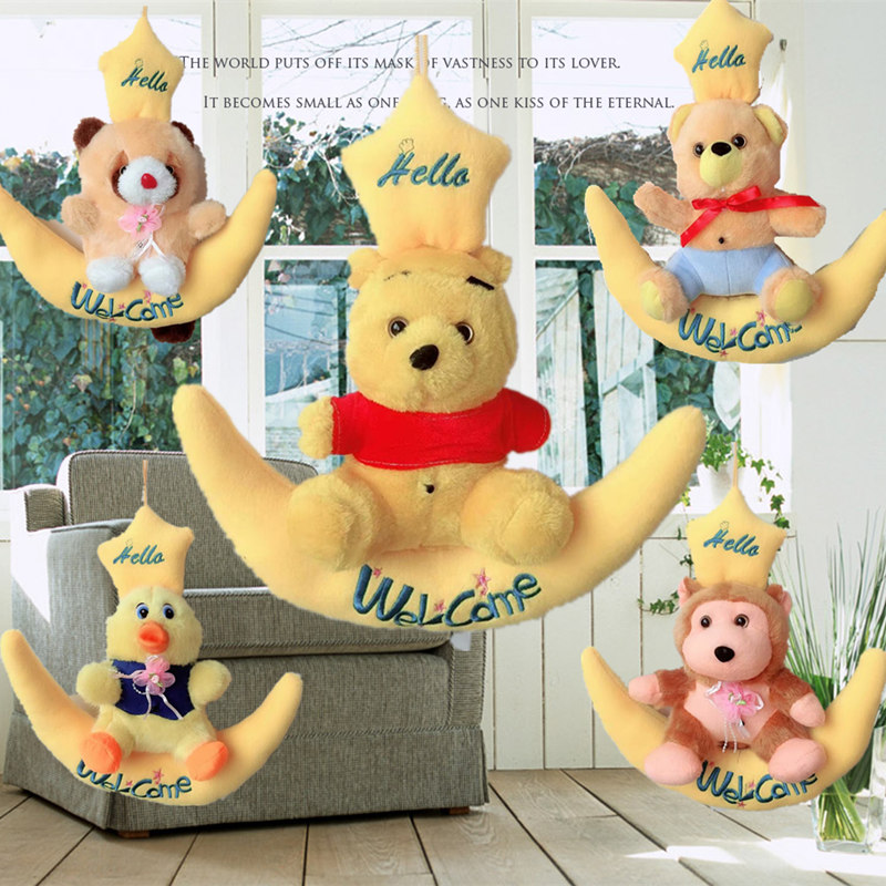 Welcome to the doorbell Yingbin Instrumental Shop Entrance Door Doll Greeting Card Store Doorbell Cartoon Plush Doll