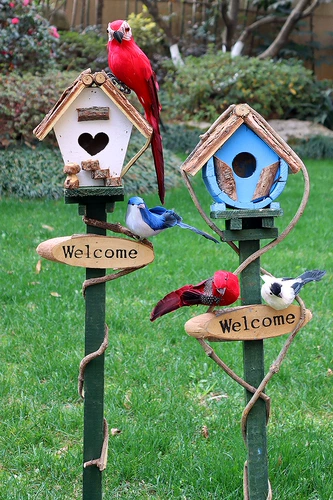 Садовое птичье гнездо, планировка двора, оформление двора, уличный заборчик, ландшафтный дизайн, садовый балкон, наземная вставка, украшения для детского сада