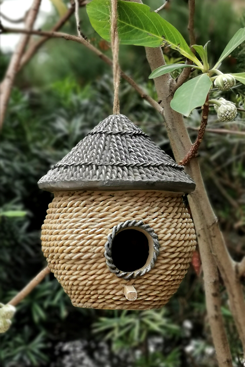 Outdoor garden Resin creative simulation bird's nest Villa Garden Balcony Gardening decoration Landscape decoration Hanging ornaments