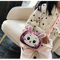 Rabbit Sequined Small Bag New Fashion Trends Cute Cartoon Rabbit Single Shoulder Diagonal Satchel Child Shiny Girl Small