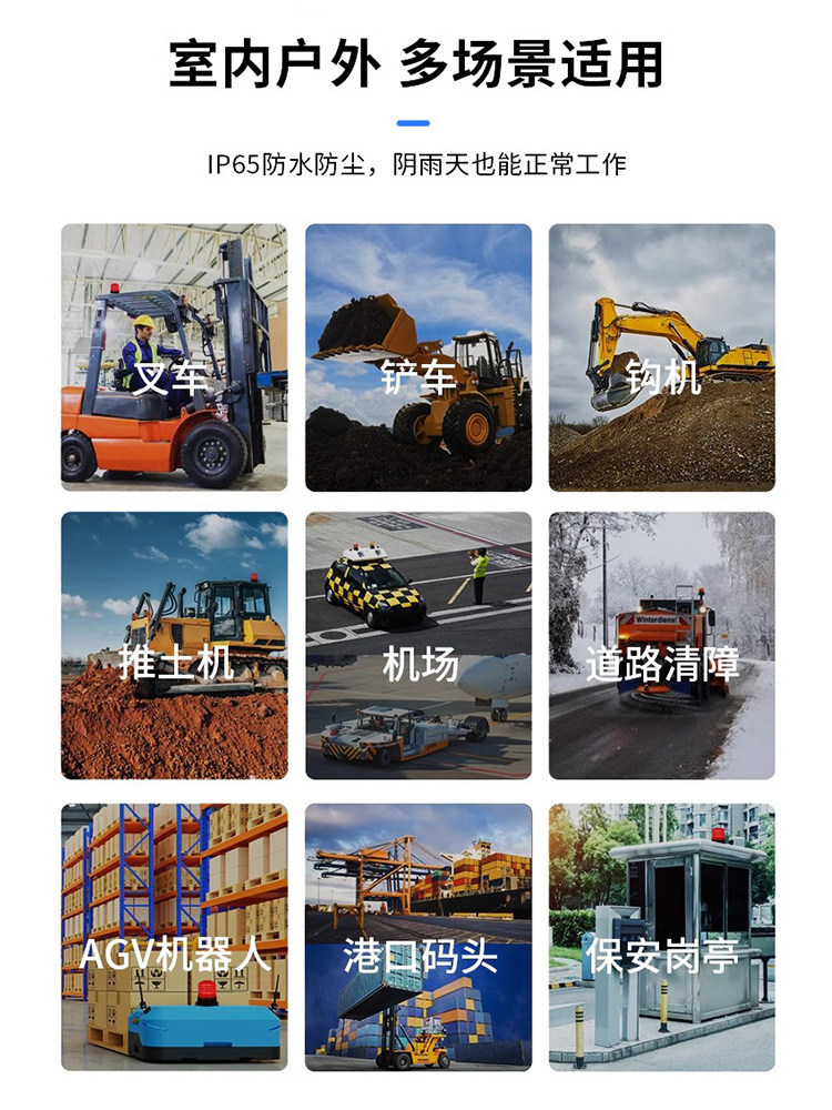 Forklift Warning Light Flashing Ceiling-Mounted Led Rotating Work Reversing Safety Area Buzzer Alarm Signal Light