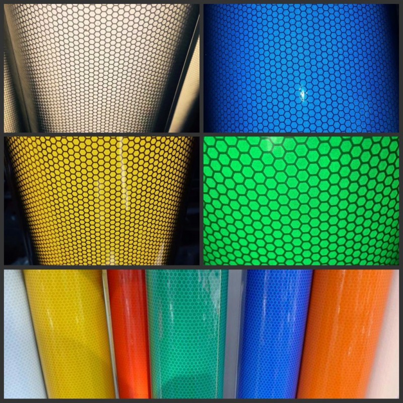 Special reflective film for traffic sign and high strength class II reflective film lettering PET honeycomb reflective film