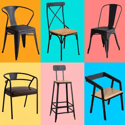 American country retro wrought iron dining chair Home modern minimalist hotel cafe metal dining chair Dining room chair