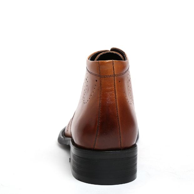 Vintage Brock Chạm khắc Giày cao cổ nam Giày nam cao cấp Chelsea Boots Booties Tiệc giày da cổ cao nam