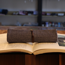 Cotton handmade fabric pen bag stationery bag roll pen bag simple men and women junior high school students creative retro