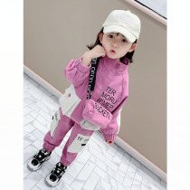 Female baby Autumn suit children foreign-style Autumn Autumn cute trend girl tooling two-piece Children