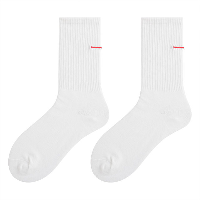 Socks that pill, Korean version of ins trendy sports couple mid-calf socks ulzzang high-cut striped stockings for men and women