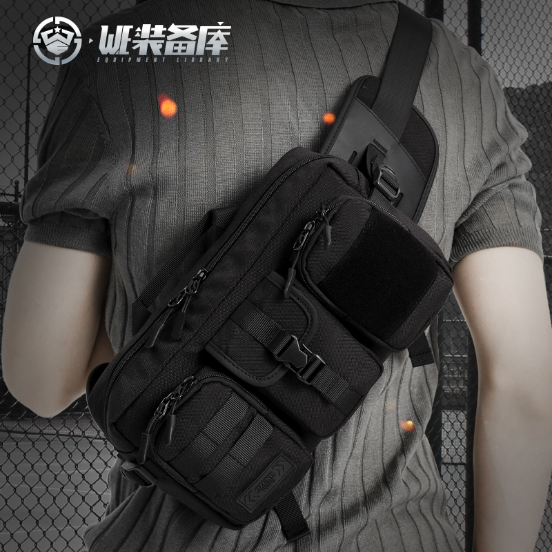 (WE equiped library) Tactical bag Outdoor Multi-functional diagonal satchel shoulder bag Oxford cloth chest bag abrasion-proof pocket male