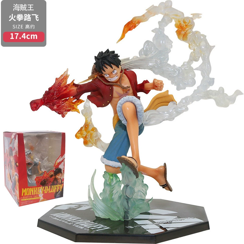 Pirate Sailing King Hand-made Fire Fist Luffy Màu Đóng hộp Anime Trang trí Búp bê Mô hình Búp bê Ngoại vi - Khác