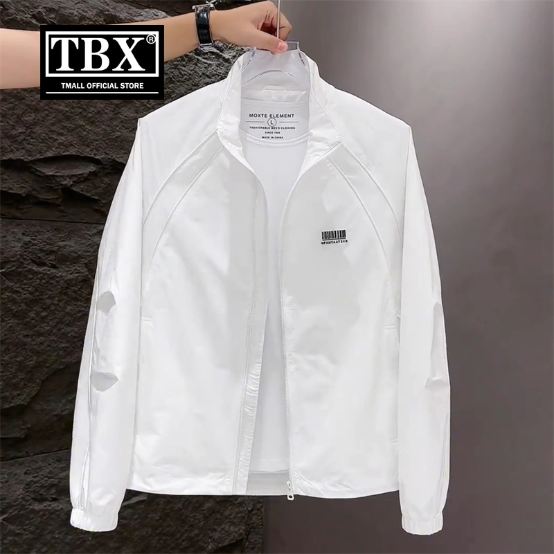 High-End Men's Jacket Spring and Autumn 2026 New White High-Quality Casual Workwear Stand-Up Collar Jacket Men's Winter Wear
