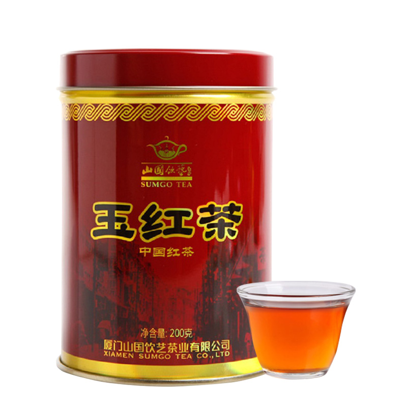 山国饮艺一级玉红茶顺滑蜜香烤香红茶圆罐散装自饮茶茶叶200g/罐