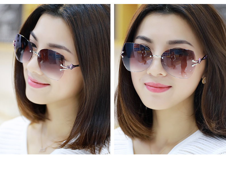 Kính râm Dillffar rỗng không kính nữ mỏng chống tia UV lái xe kính du lịch thời trang kính chống ánh sáng xanh