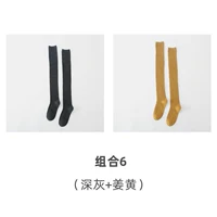 Перекачивание с коленными носками глубоко серое+имбирь