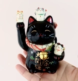 Подлинный японский фармацевт печь для стимулирования черно-желтого богатства желтая кошка черная кошка керамическое украшение подарки