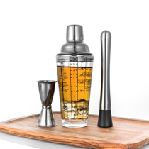 Glass snow glass cup with scale Shaker wine shaker three-section Boston snow kettle bar cocktail hand-cranked Cup