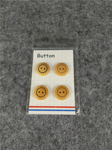Foreign trade Original single tail stock Japanese wood button shirt sweater pants gown button two eyes button 18mm4 fit