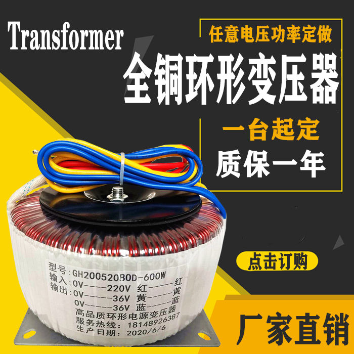 Toroidal transformer power isolation 380V220V variable AC24V36V48V50V60V70V80V110V300W