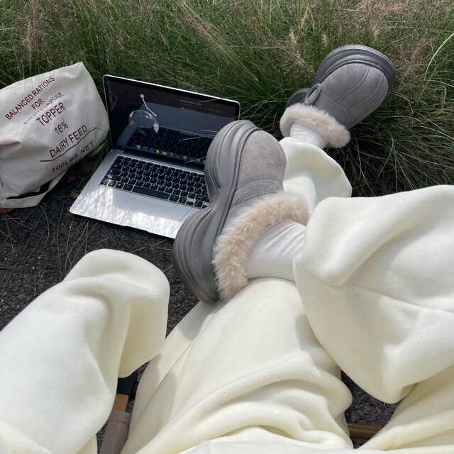 Thick-Soled Height-Increasing Cotton Slippers for Women, New Winter Snow Boots, Indoor Home Plush Warm Outerwear Large-Toe Cotton Shoes for Women