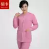 Middle-aged and elderly cardigan plus fat loose cotton coat three-layer padded antarctic cotton female mother heating pants
