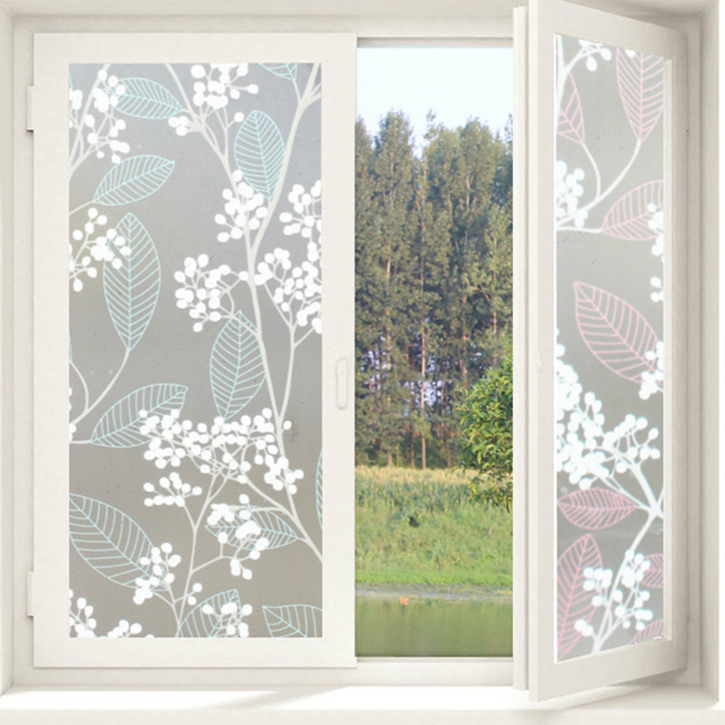 Flowers and fruit trees series self-adhesive glass stickers Translucent opaque Living room window paper sliding door anti-peeping decorative stickers
