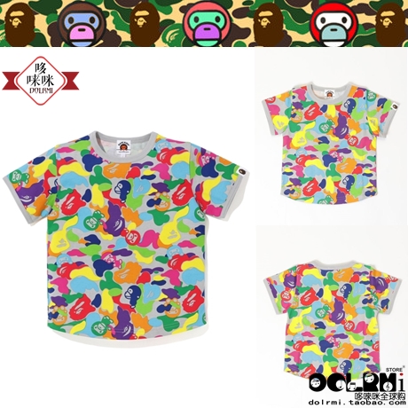 Japan BAPE MILO ABC MULTI TEE candy little ape children's short-sleeved T-shirt 0720