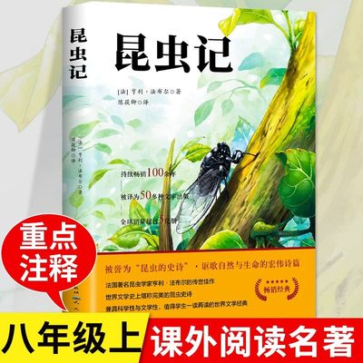 当当网 昆虫记法布尔正版小学生三四年级下册原著完整版八年级上册课外书美绘版青少年版 朱月玲推荐名著读物名师导读版 正版书籍