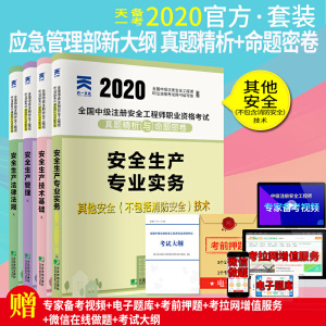 中级注册安全工程师2020教材配套试卷其它安全专业：法律法规+管理+技术基础+其它安全实务（套装全4册）