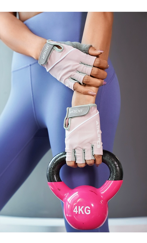Wake up vest line Găng tay thể thao chống kén thể dục nữ thiết bị chống trượt tập thể dục tập thể dục nửa ngón tay bảo vệ - Găng tay