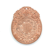 Brand new copper Tibetan style pure iron carved Lotus Master Jiugong brand pendant pendant bag decoration waist plate car hanging retro ethnic