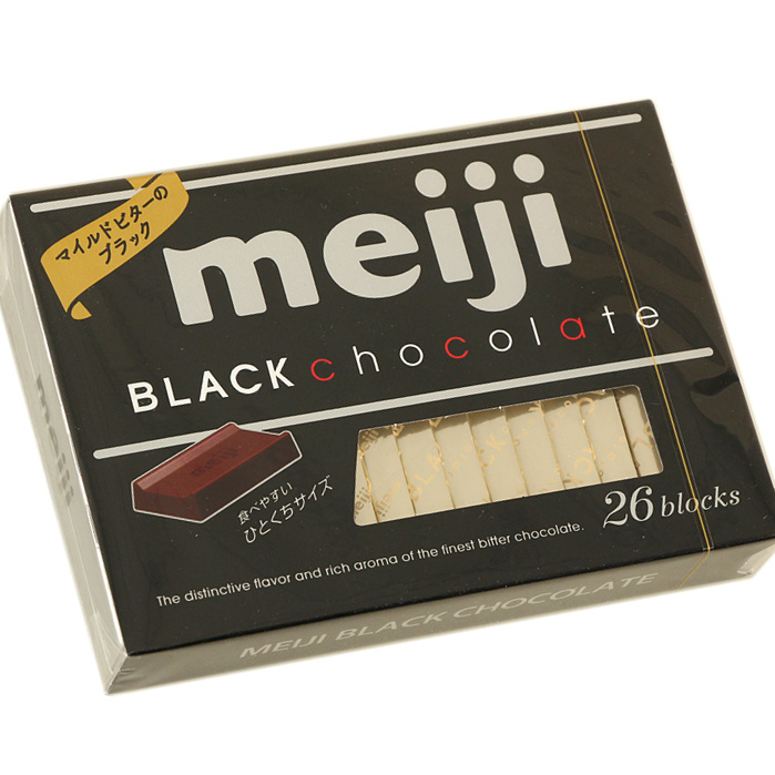 Japanese imported snack chocolate Meiji pure black black piano chocolate 120g