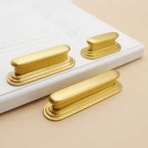 Cabinet door handle modern minimalist pure brass drawer new Chinese Nordic golden light luxury pure copper wardrobe door handle