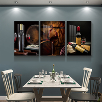 ins bar wine decorative painting Wine hanging painting Winery mural Restaurant wine glass crystal porcelain painting Aluminum frame