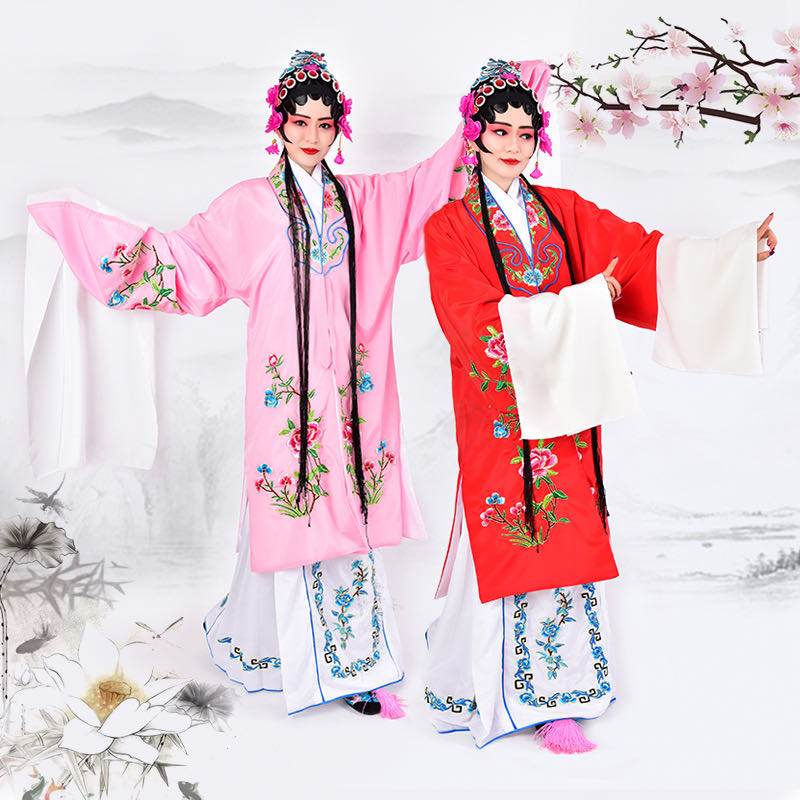 Beijing Opera Yue Opera Drama Huangmei Opera costume Tsing Yi Flower Dan new costume Opera costume Female pair of draped practice sleeves