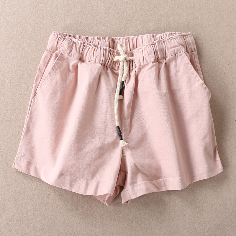 Chất lượng khen ngợi phiên bản của các loại mùa hè đàn hồi eo nghệ thuật quần short hoang dã mỏng quần chân rộng WB3239-3236 quần sọt kaki nữ