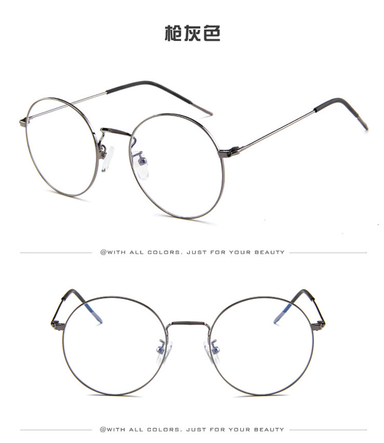 Với trang trí retro tròn ánh sáng phẳng nam nữ có kính cận thị chống bức xạ kết thúc với tròng kính 0-500 độ mắt kính gentle monster