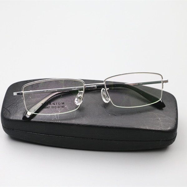 Male pure titanium myopia glasses half-frame business finished product with degrees 75150200250300400450 degrees
