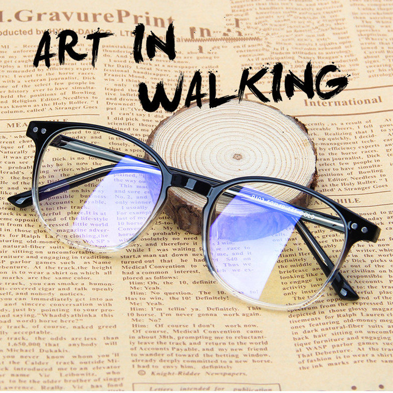 Men's and women's round retro myopia glasses large frame moisture-proof radiation-proof flat light finished with lens 0150 200 500 degrees