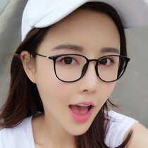 Ultra light men and women flat light retro full-frame myopia glasses large frame literary round finished products with lenses 0-600 degrees