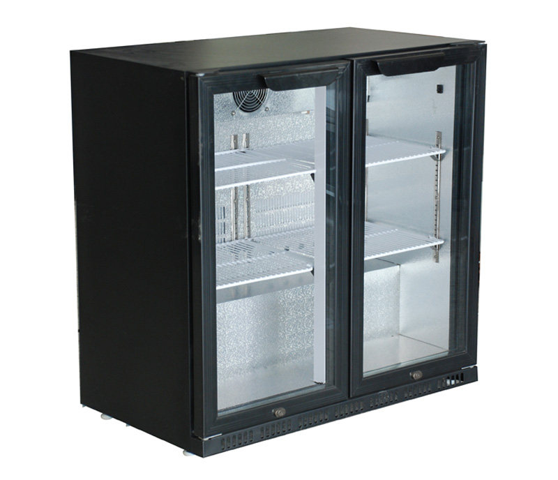 Bar beer cabinet freezer air-cooled two-door beverage cabinet milk tea shop refrigerated display cabinet wine cabinet commercial freezer
