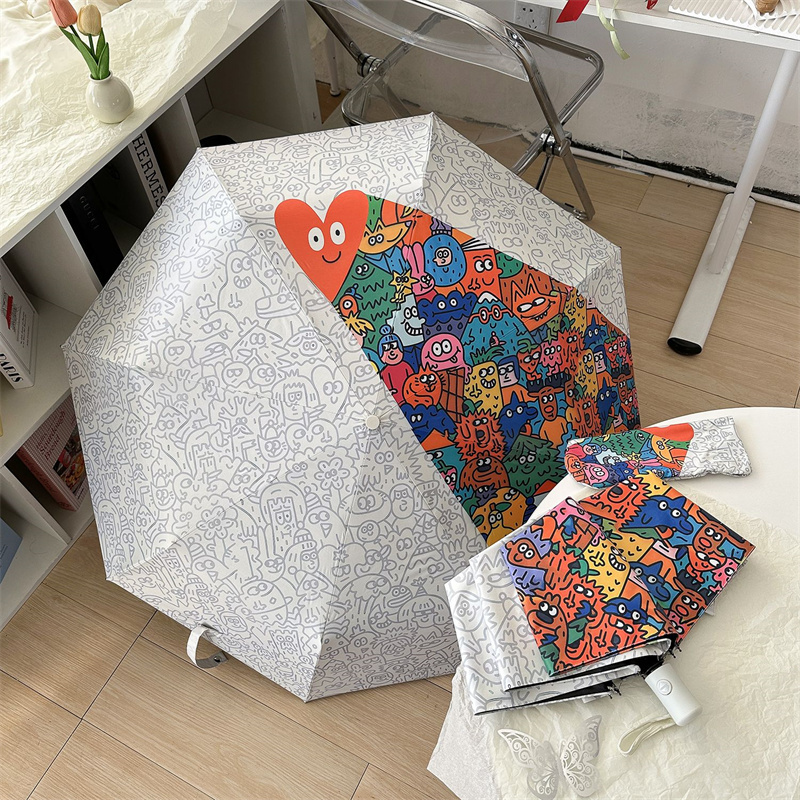 Art Graffiti Umbrella 70% off Eight-Rib Folding Automatic Umbrella Student-Specific Sun Protection Uv Protection Parasol Convenient Art Graffiti Umbrella 70% off Eight-Rib Folding Automatic Umbrella Student-Specific Sun Protection Uv Protection Parasol Convenient