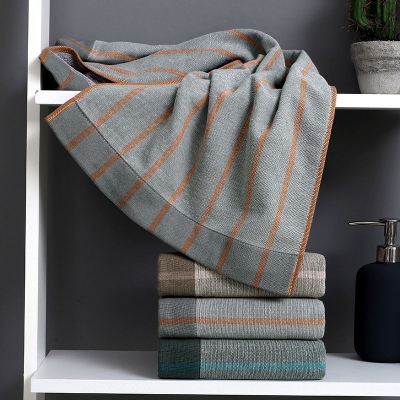 (High-End Towel) All-Cotton Wide-Edged Towel, One Side Gauze and One Side Terry, Couple's Men's Dark-Colored Business Gift Towel (High-End Towel) All-Cotton Wide-Edged Towel, One Side Gauze and One Side Terry, Couple's Men's Dark-Colored Business Gift Towel