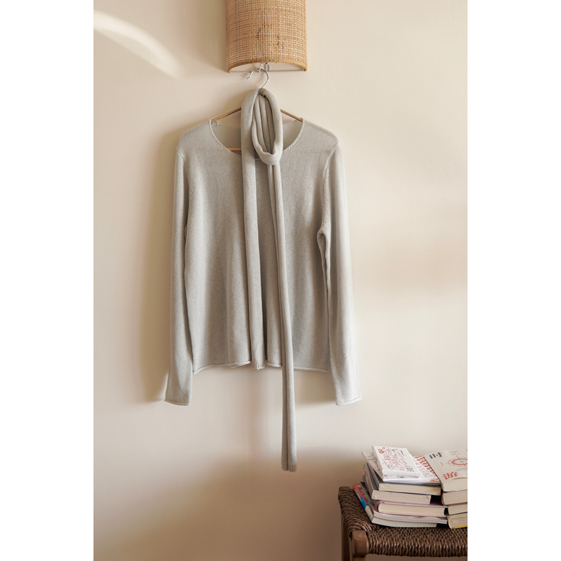 Self a Part 55% Superfine Merino Wool 45% Cotton'Machine Washable' Crew Neck Rolled Hem Knit Sweater Self a Part 55% Superfine Merino Wool 45% Cotton'Machine Washable' Crew Neck Rolled Hem Knit Sweater