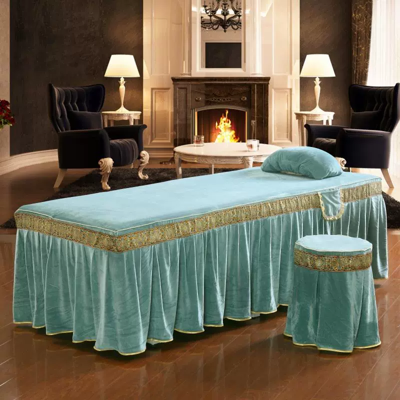 Tinh gia đình bốn cao cấp đẹp bedspread da lộn đơn giản thẩm mỹ viện châu Âu màu dày giường bìa có thể được tùy chỉnh - Trang bị tấm