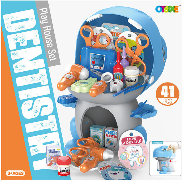 Children's Play House Sliding Cartoon Dinosaur Storage Set Dressing Table Doctor Cooking Toy Boys and Girls