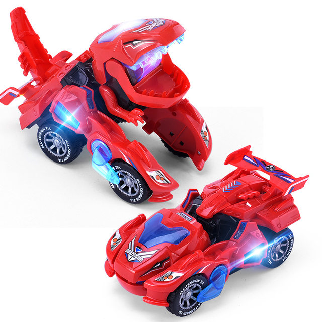 Boy's toy transforming dinosaur tank self-electric universal light spray music robot children's toy
