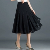 Модная сшивая двойная кружевная шифоновая юбка, вертикальная универсальная универсальная заблокированная колена -н.